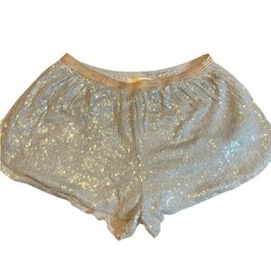Sparkling Gold Sequin Women's Shorts